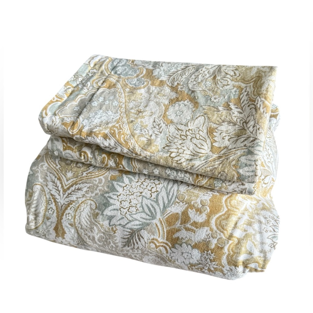 Pottery barn Celeste paisley linen cotton blend KING duvet cover and 2 shams